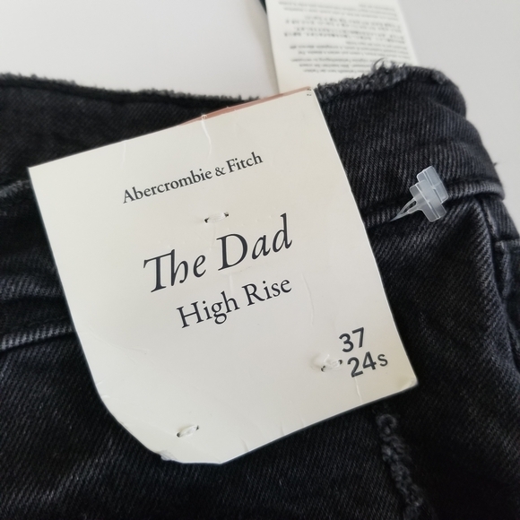 Abercrombie & Fitch The Dad High Rise Jeans Destructed Size 24 Short NWT - Picture 7 of 7